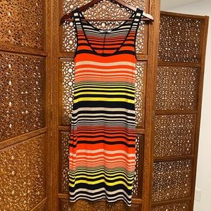 🚺 Three Dots striped colorful knit tank dress